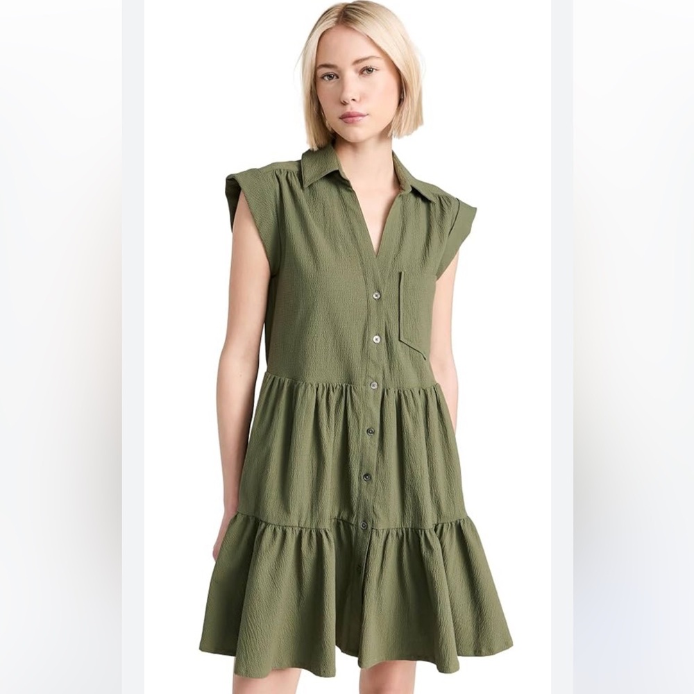 Veronica Beard New Trisha Dress in Stone Army Size Medium